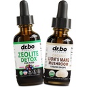 Zeolite Detox &amp; Lions Mane Drops - Zeolite for Kids &amp; Adults with Vitamins B12 &amp; D, Clinoptilolite Gentle Body Daily Detox Cleanse - Organic Lion's Mane Mushroom Liquid Drops for Focus, Fog, Brain
