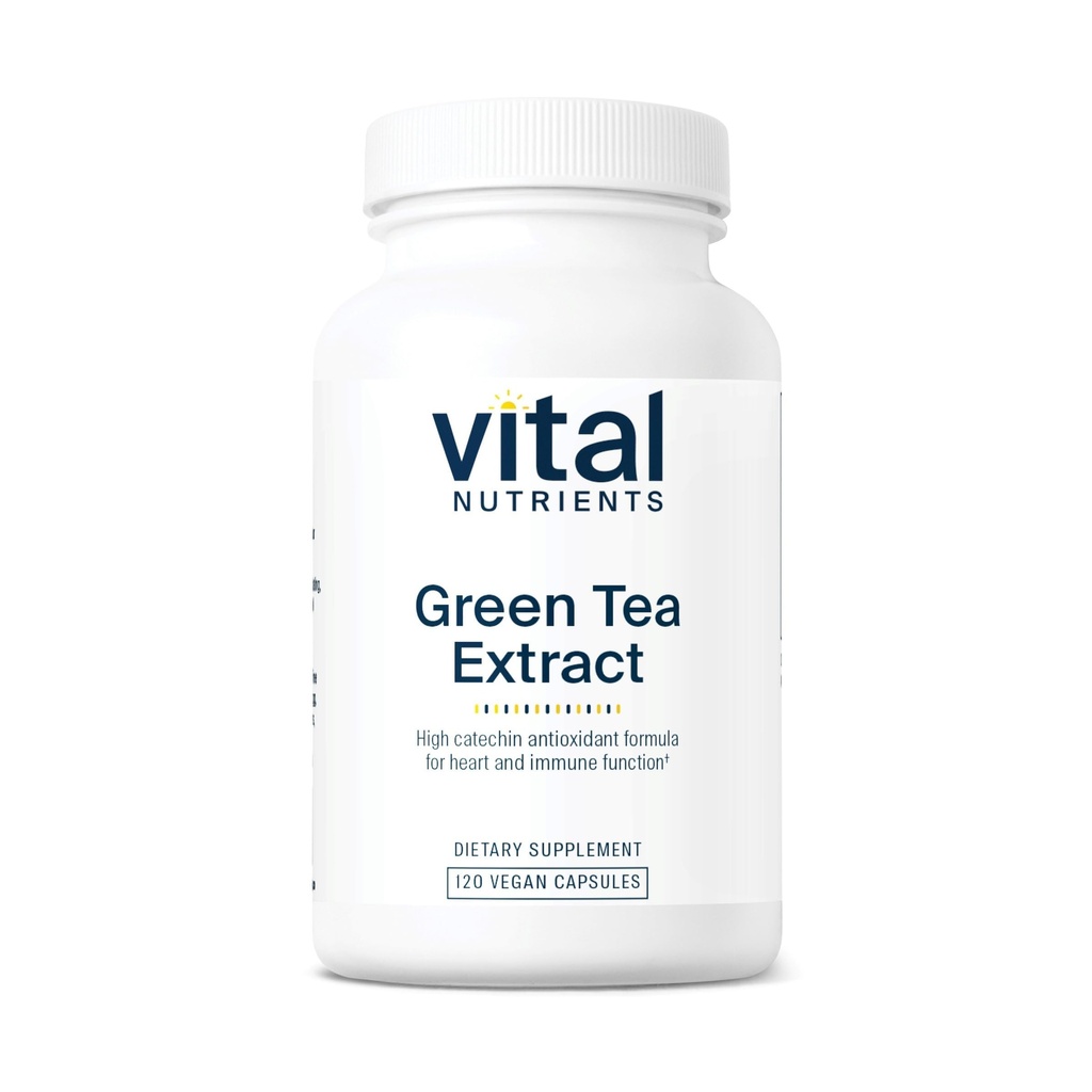 Vital Nutrients Green Tea Extract 550mg ← Potent Antioxidant for Heart &amp; Immune Health* ← Polyphenols Suplemento con EGCG TEN Gluten, Dairy, Soy Free TEN NO-GMO ANTE 120 cápsulas