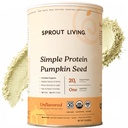 Sprout Living Pumpkin ecológica Pumpkin Seed Protein Powder, Desflavorado, 20 Gramos de polvo de proteína vegetal sin dulces artificiales, no lácteos, no OMG, Vegan, Gluten Free (1 libra, 30 servidos)