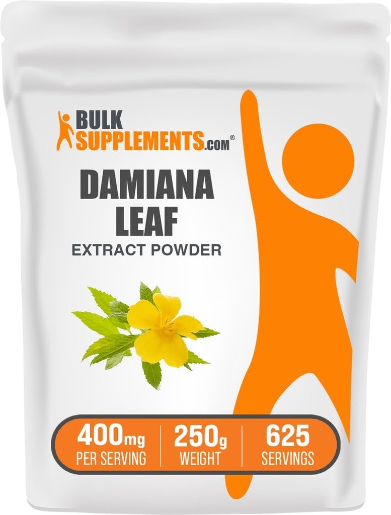 BulkSupplements.com Extract Powder Damiana - Suplemento Damiana, Suplemento Herbal - Vegan &amp; Gluten Gratis, 400 mg por Serving, 250g (8.8 oz) (Pack of 1)