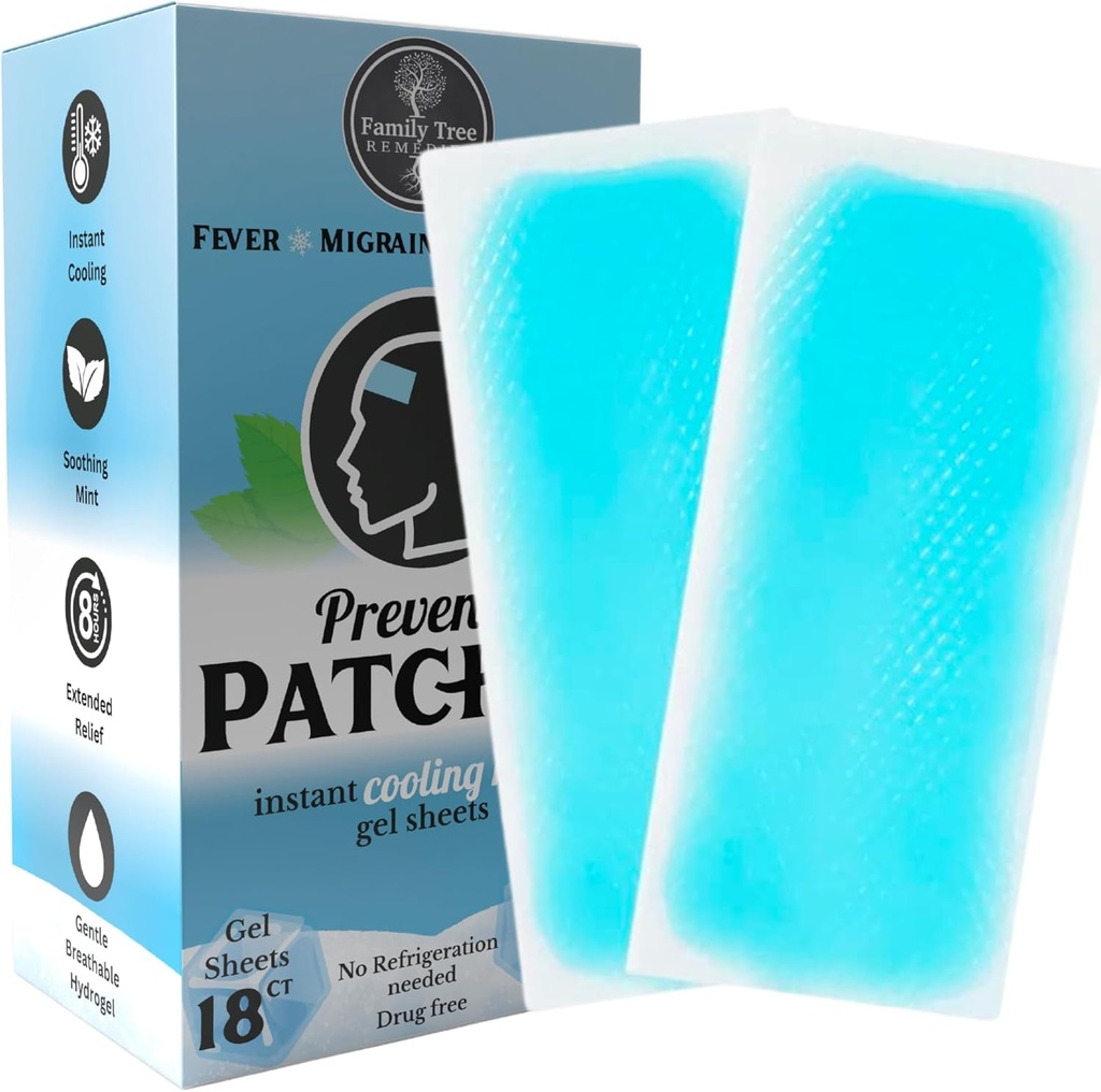 18 Fajas de cabeza de gel para dolor de cabeza, fiebre y molestias: