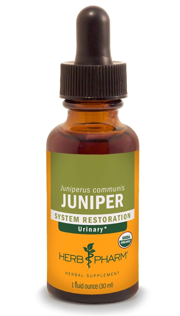 Herb Pharm certificado extracto líquido orgánico para el sistema urinario soporte Juniper 1 Fl Oz