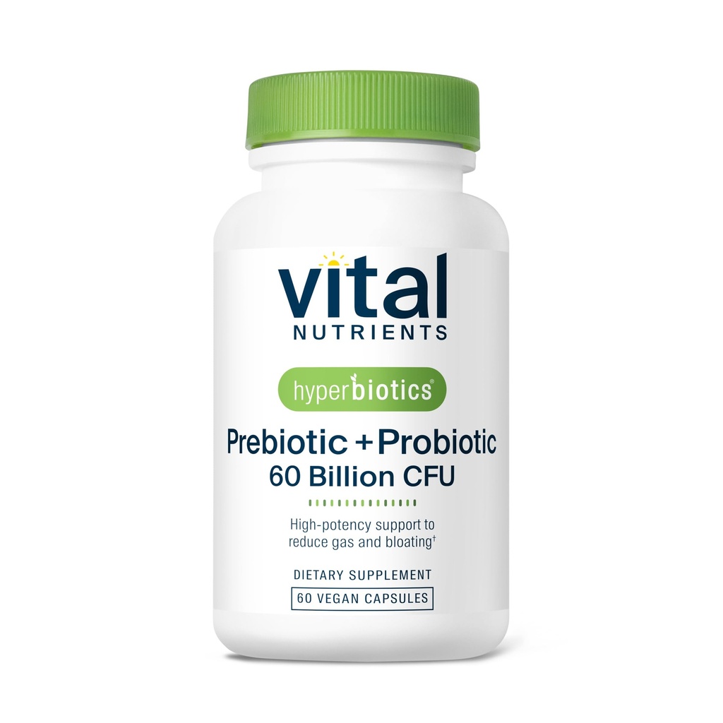 Hiperbióticos Nutrientes vitales Prebióticos y Probióticos para Mujeres y Hombres 60 Billones CFU Silencio Pre y Probióticos Soporta Salud Digestiva, Estreñimiento, Diarrea, Gas &amp; Bloating