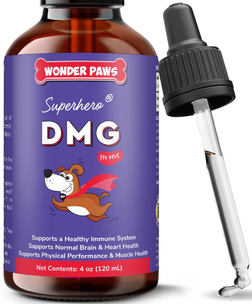 DMG Premium para perros – DMG Liquid to Support Immune Health, Skin, Stamina, Muscles, Stress & Performance - Dimethylglycine (DMG) for All Ages, Sizes & Breeds – 4oz
