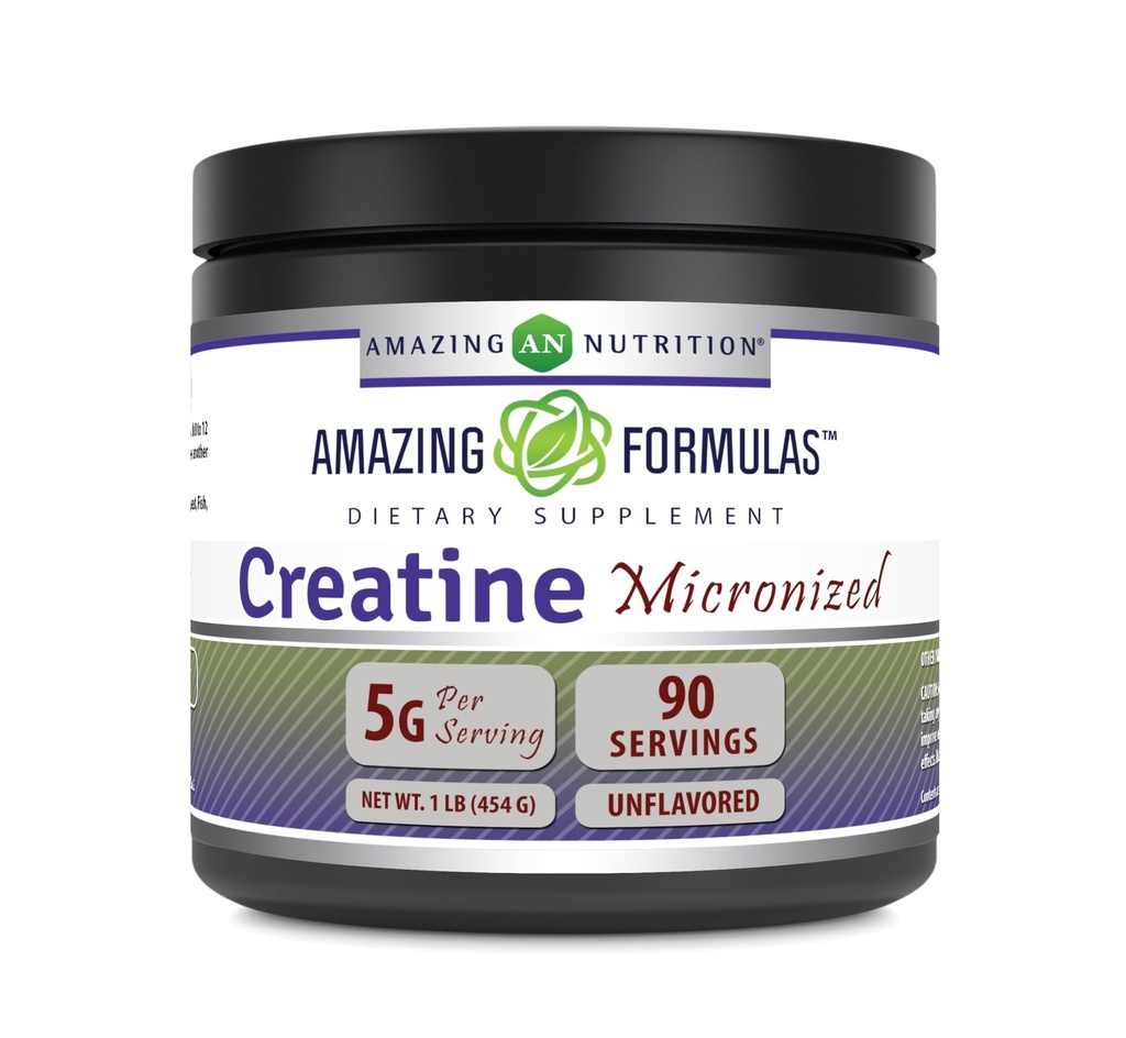 Amazing Formulas Micronized Creatine Monohydrate Powder Supplement | 5000 mg Per Serving | Ideal Pre & Post Workout Supplement | Made in USA (1 LB, Unflavored)