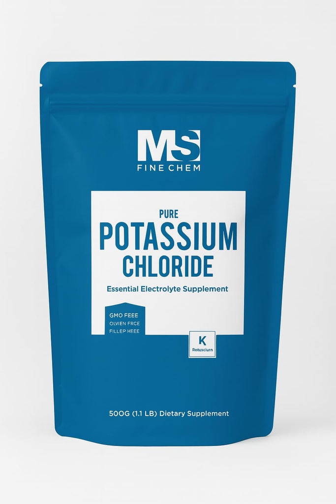 Potassium Chloride Powder - 500 gram - 1.1 lb - Potassium Supplement Powder, Potassium Chloride Salt Substitute, Potassium Salt - Gluten Free, 200mg per Serving