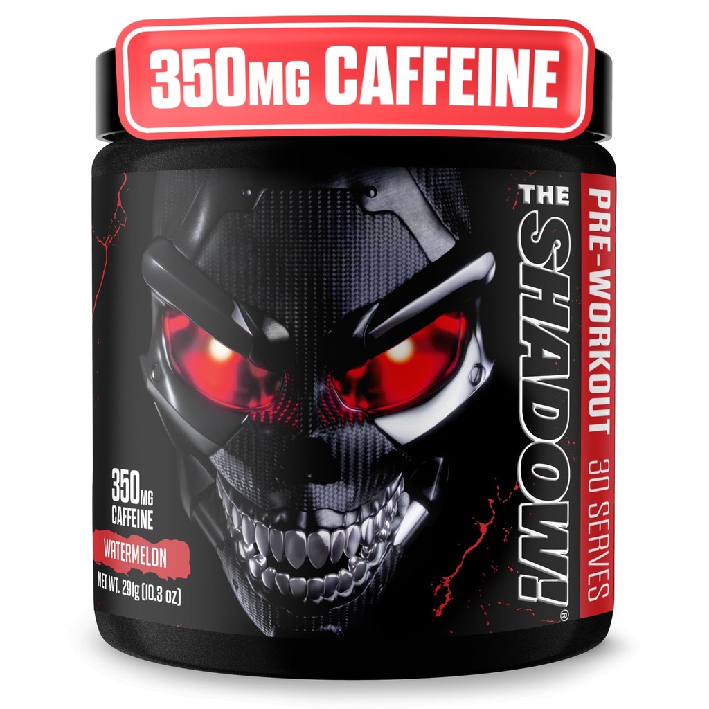 JNX SPORTS The Shadow! 350mg de Caffeine Hard Core Preworkout - Watermelon 30 Servings ← Energía Eléctrica, Mental Focus " Superhuman Strength for Men &amp; Women