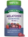 La verdad de la naturaleza Melatonin Gummies Silencio 10mg Silencio 140 Conde ← Berry Flavor Silencio Vegan, No GMO &amp; Gluten Suplemento gratuito para adultos