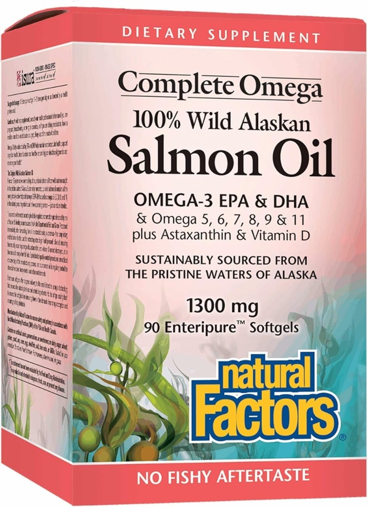 Aceite de salmón de alasque silvestre, 90 TC