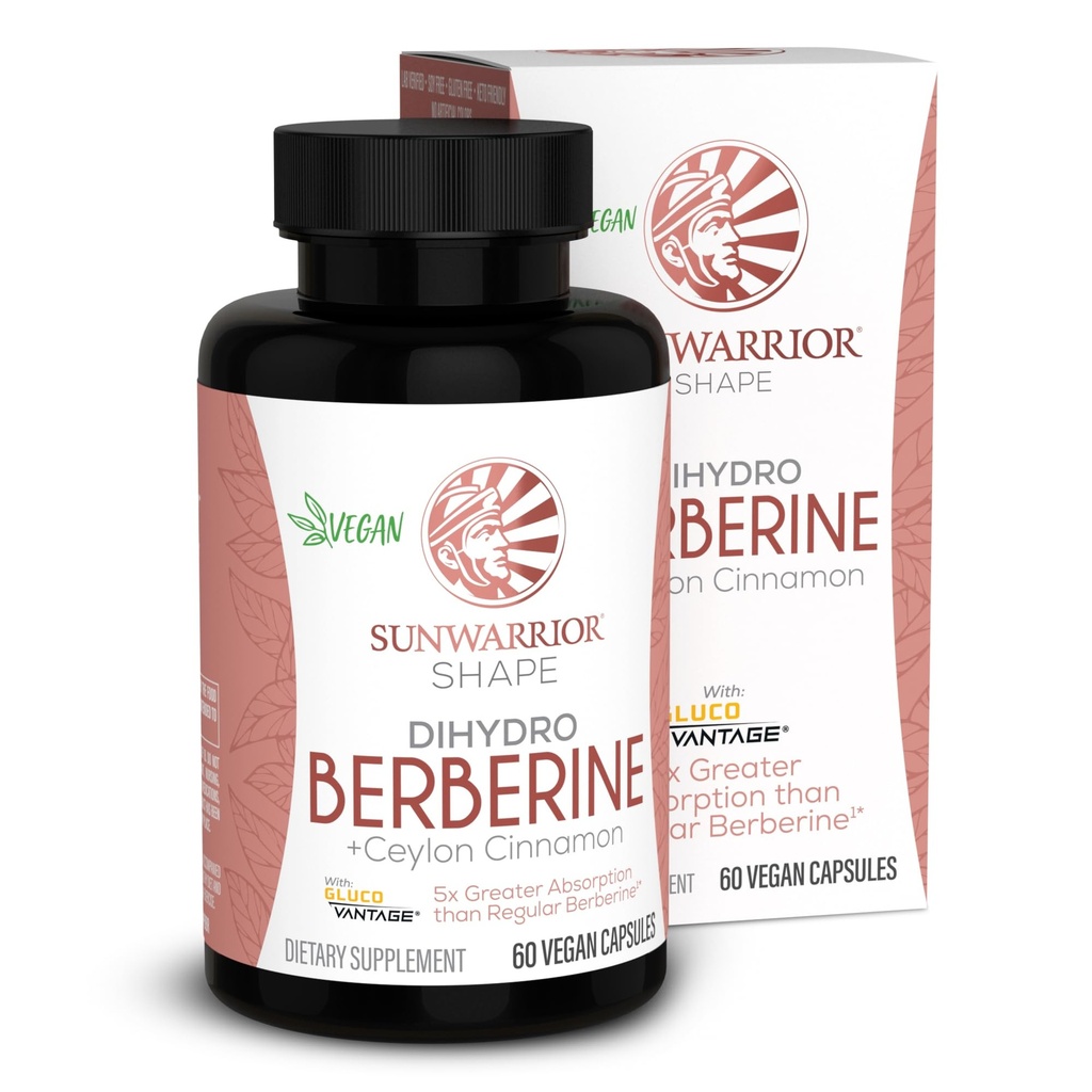 Sunwarrior Berberine Suplemento Ceylon Cinnamon DihydroBerberine Capsules 60 Conde Botella 30 Servimientos