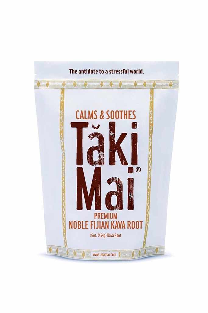 Taki Mai Noble Kava Kava Root Powder 16oz – Authentic Tradicional Grind, Relajación de la Noche Natural, Noches Restablecidas y Rituales Calma, 100% Puro Noble Kava