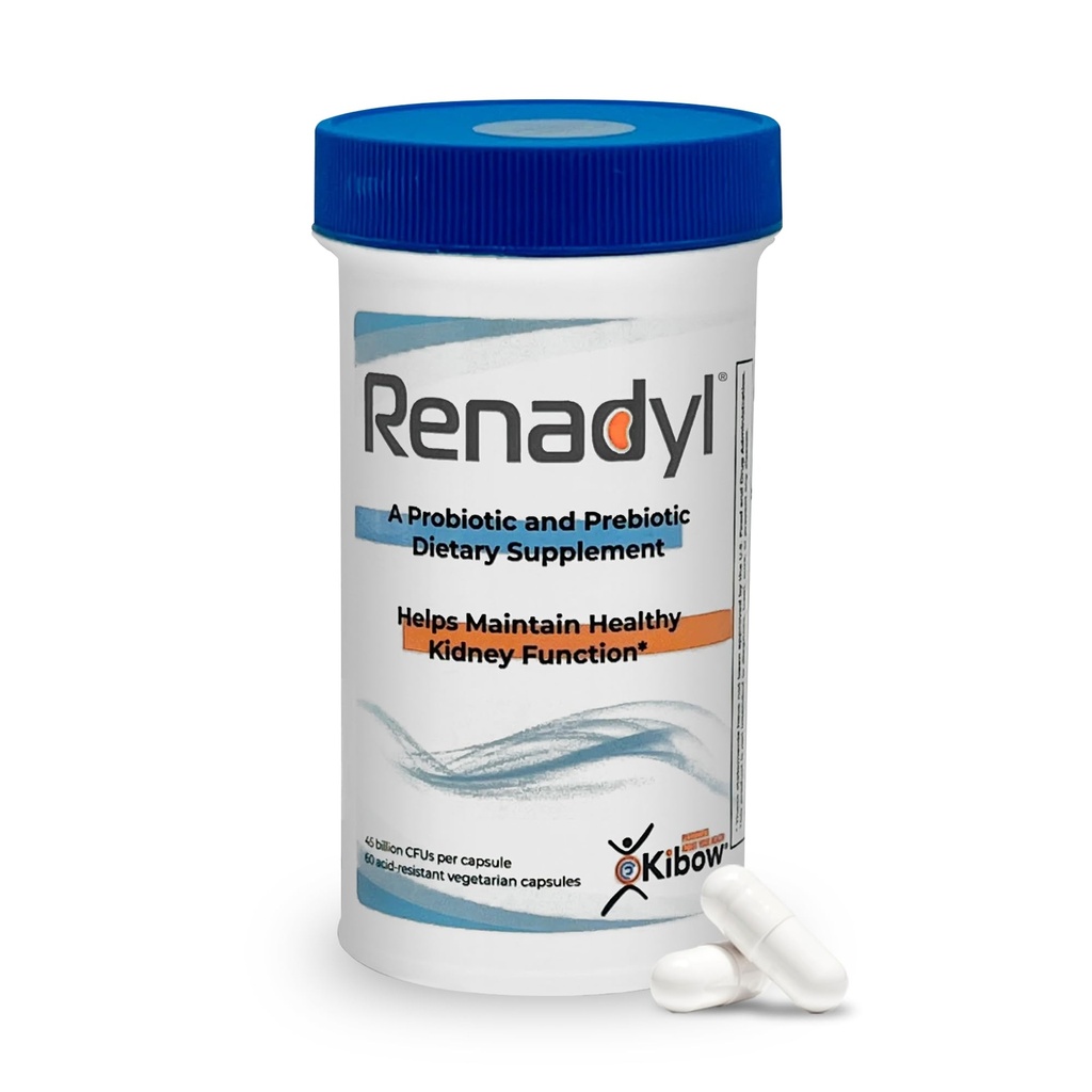 Renadyl Kidney Probiotic Supplement TEN Urea, Creatinine, & Uric Acid Support TEN 45 Billion CFUs ← Testado clínicamente, No GMO, &amp; Made in USA, 60 cápsulas (1 Botella, 1 Mes de Suministro)