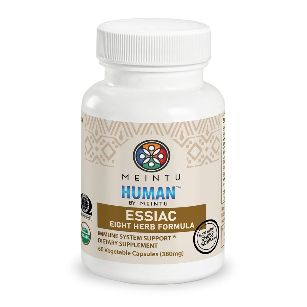 MEINTU Organic 8 Herb Essiac Capsules - Advanced Powerful Antioxidant Blend to Help Promote Global Health - 100% Organic Essiac Tea 8 Herb Suplemento - 60 cápsulas