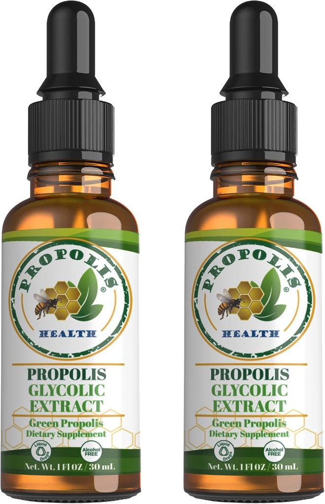 Green Propolis Extract Liquid - Brazil Bee Propolis - Alcohol-Free Immune Support Supplement - 60-Day Supply - Natural Immunity Shots