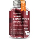 Vinagre de la sidra del mundo de peso con la madre 1000mg - 90 Gummies - Vitamina Añadida B6, B12, B9 ( Ácido de alimentos) " C para desintoxicación, limpieza, digestión " metabolismo - sabor natural de la manzana deliciosa