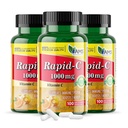 America Medic &amp; Science Rapid-C 1000mg Vitamina C Suplemento (3 Pack of 100 Tablets) Energy Booster, Daily Immune System Support, Antioxidant ¦ Vegan, Non-GMO Coated Ascorbic Acid for Adult Men &amp; Women