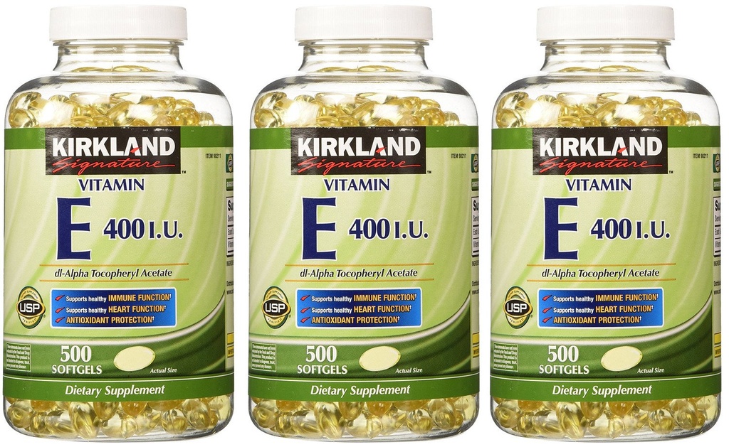 Firma Kirkland, Vitamina E 400 UI 500 Softgels fvKDn (Pack of 3)