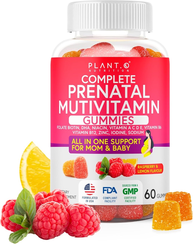 Gummies prenatales para las mujeres con DHA, Folate, Vitamina B C D ← Delicious Multivitamin Blend for Fetal and Neural Support, Bones, Energy &amp; Immunity During Pregnancy