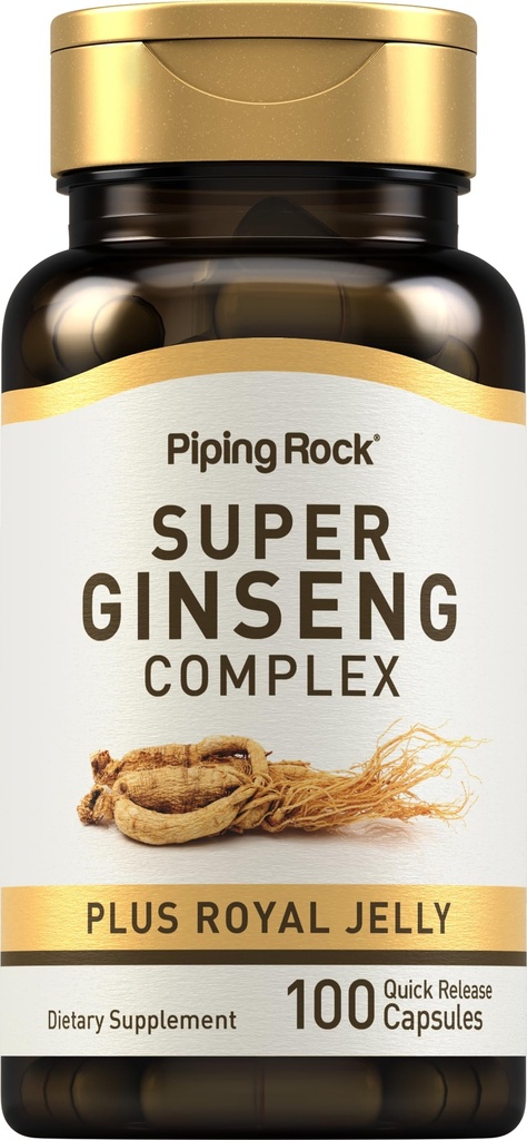 Piping Rock Ginseng Complex Capsules  100 Count ← Royal Jelly ← Non-GMO, Gluten Free Supplement
