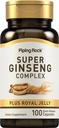 Piping Rock Ginseng Complex Capsules  100 Count ← Royal Jelly ← Non-GMO, Gluten Free Supplement