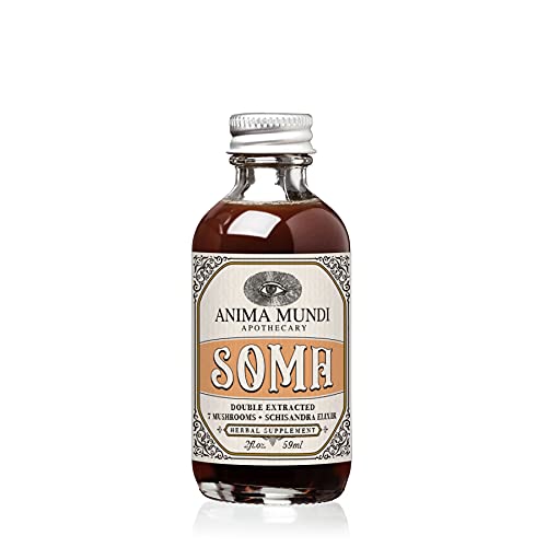 Anima Mundi Apothecary Soma 7 Mushroom Adaptogenic Elixir - Mushroom Liquid Extract Tintura con Reishi, Chaga, Lions Mane & Cordyceps - Vegan Immune Support Tintura (2oz)