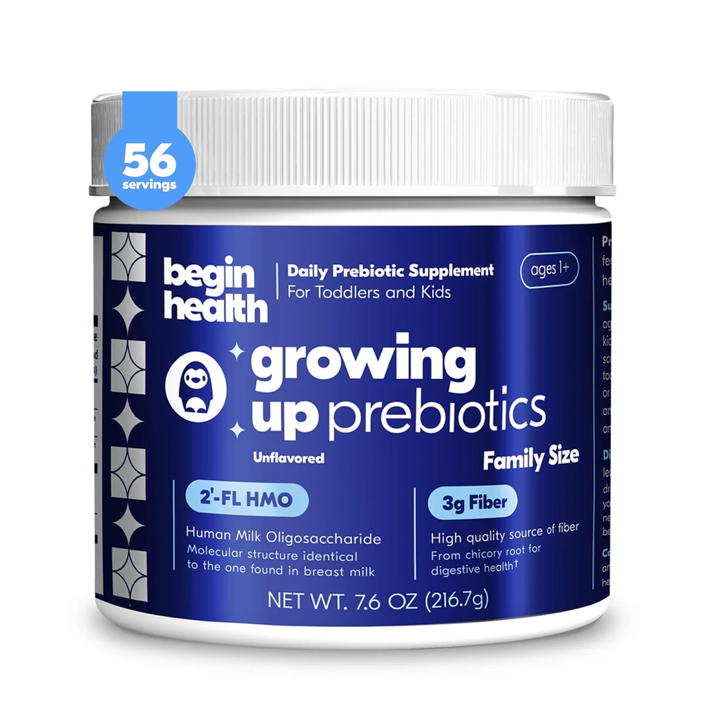 Comienzo de la salud Creciendo Prebióticos para Niños 56-Packs ← Prebiótico Soluble Powder Stool Softeners y Digestive Gut Health Suplemento ideal para mezclar con niños Bebidas diarias y alimentos blandos - Desflavorado