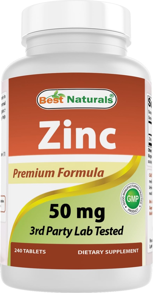 Mejores Naturales Zinc Suplemento como Zinc Gluconate 50mg 240 Tablets - Immune Support