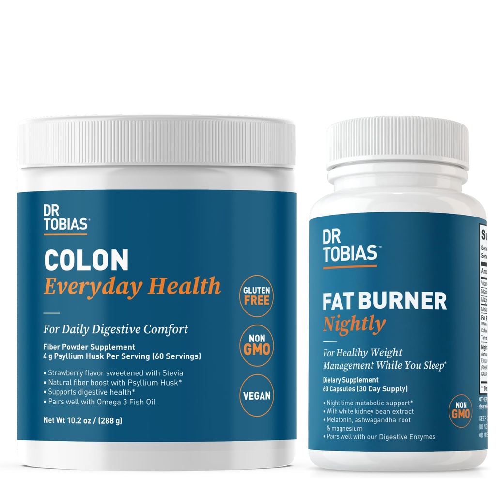 Dr. Tobias Colon Todos los días Health and Fat Burner Nightly, Daily Digestive & Night Time Metabolic Support, Curb Cravings, Boost Energy & Gut Health, Non-GMO