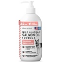 Wild Alaskan Salmon Fish Oil for Dogs - 32 oz. de Fish Oil Formula - Pump Cap Bottle - Contiene Omega-3 y 6, Vitamina D, EPA y DHA para la piel sana y la carne