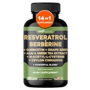 Gade Nutrition Resveratrol Berberine Quercetin Grape Seed Extract Green Tea Extract N-Acetyl Cysteine - 14 in 1 Complex Supplement for Women &amp; Men with Potent Antioxidants - Made in USA