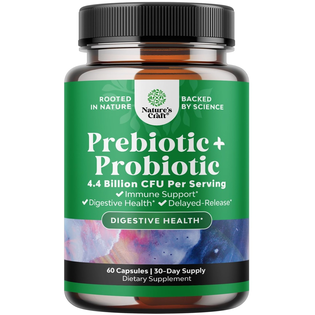 Prebióticos y Probióticos Gut Health Supplement - Super Potent Digestive Health Acidophilus Probiotic Capsules with Hombres and Womens Probiotics and Prebiotics for Colon Digestive Support and Immunity