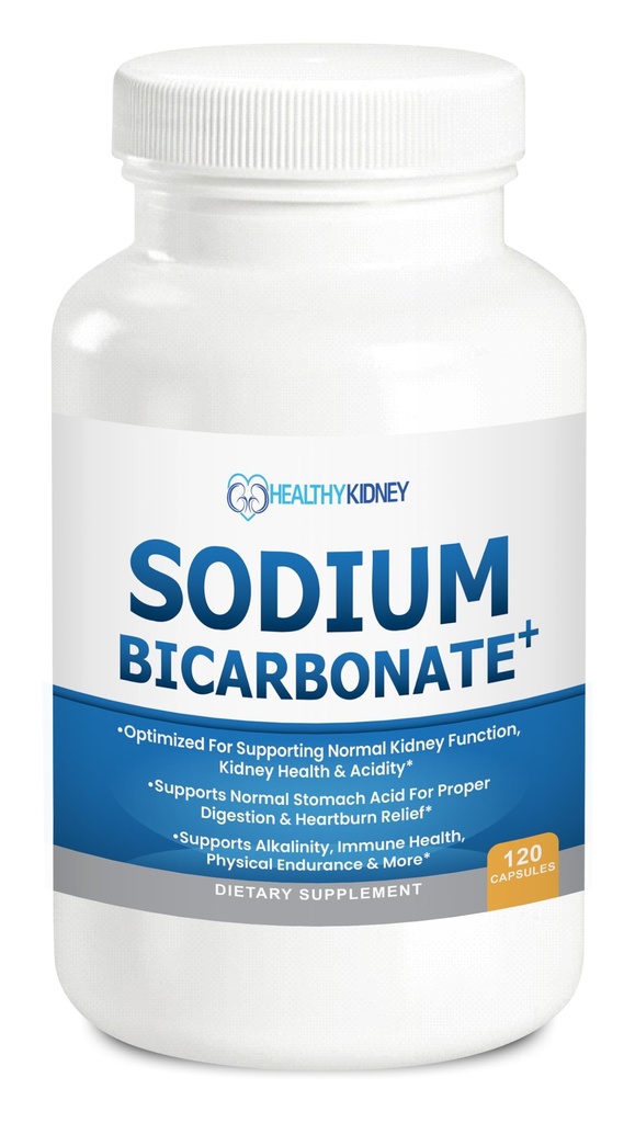 Bicarbonato de sodio orgánico Alkaline 650 mg Capsules - Apoyo al riñón mejorado, Neutralizador de ácido estomacal con Superalimentos alcalizantes, Immune &amp; Sports Performance Aid, Fast-Acting Antacid – 120 Caps