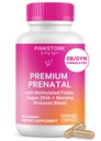 Pink Stork Premium Vitamina Prenatal para Mujeres - Ingredientes orgánicos enteros de alimentos, multivitaminas " Probióticos - Enfermedad matutina, Digestión, " Energía - Folate, B6, " Hierro - 60 cápsulas