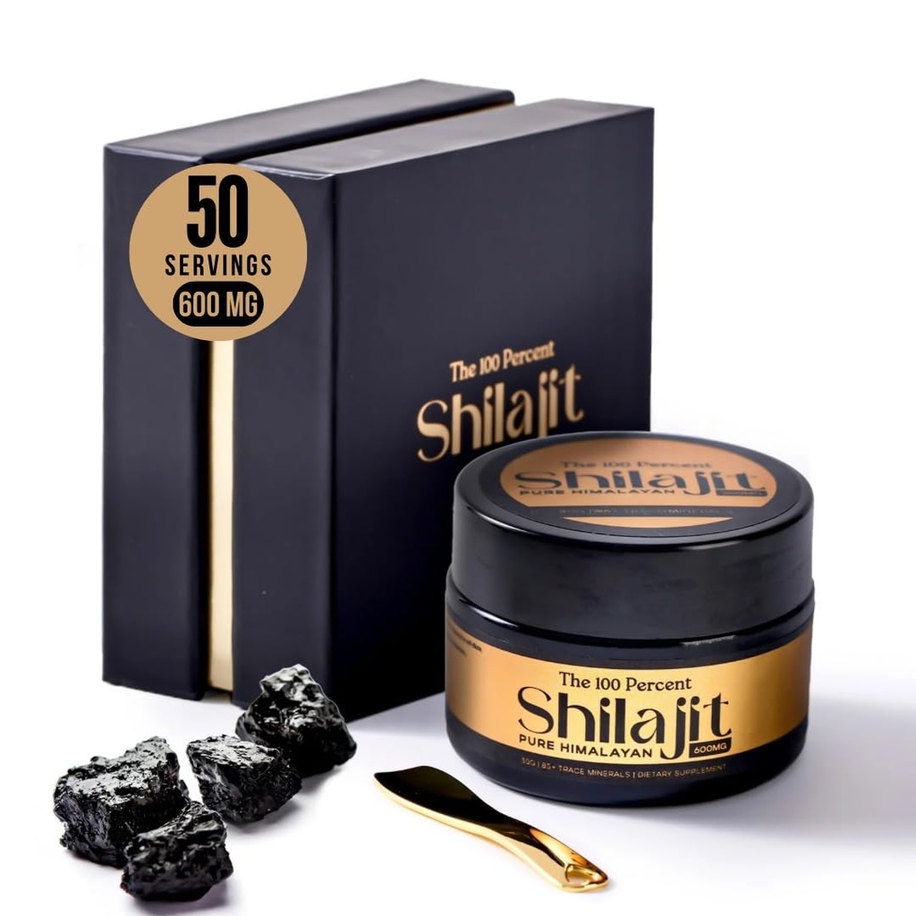 Puro Himalaya Shilajit para Hombres 600mg, 50 Servings - Oro Grado, Lab Test Incluido, Máxima Potencia Ácido Fulvico con 85+ Minerales Trace Extracto de Altitud Mayor