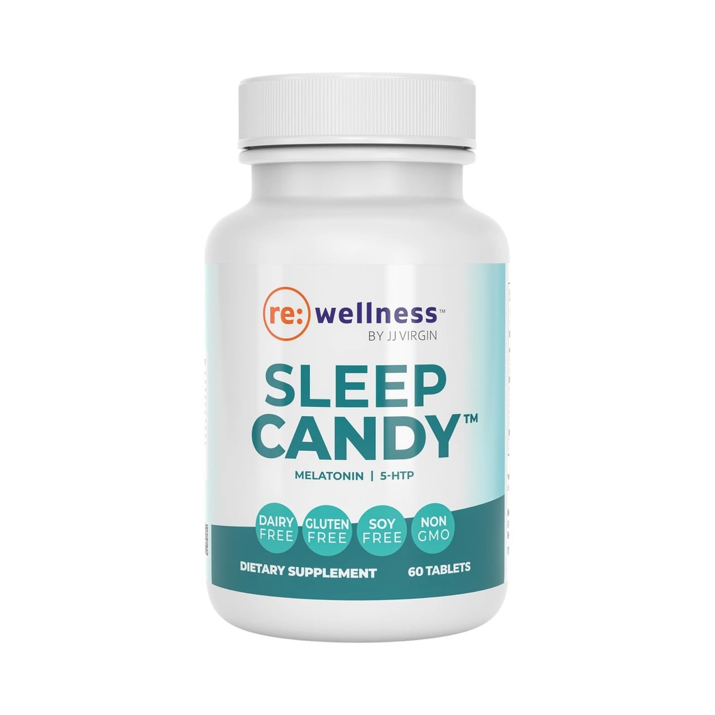 Reignite Wellness by JJ Virgin ← Sleep Candy ← Chewable 5-HTP Suplemento con Inositol, Vitamina B6, Melatonin &amp; L-Theanine for Adults ◾ Lemon Flavor