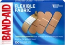 Tela flexible de la marca de la banda Bandas adhesivas estériles, Cómodo cuidado de la herida cubierto " Protección para cortes menores, raspas " quemaduras, primeros auxilios, Pad de confort libre de daños, una talla 1x3 En, 100 cuenta