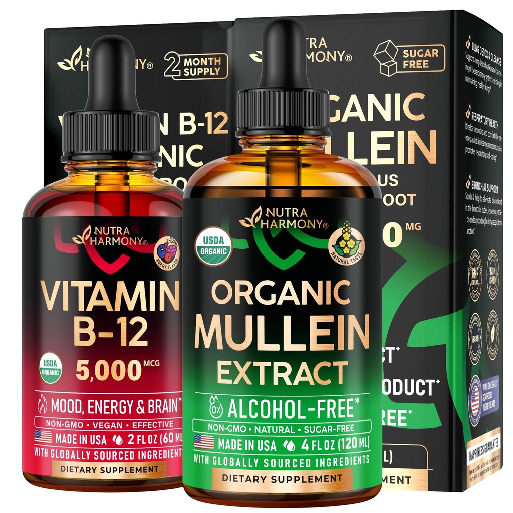 NUTRAHARMONY Organic Mullein Drops &amp; Vitamina B12 Drops