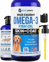Omega 3 aceite de pescado para perros - Mejor que el aceite de salmón para perros - Suplemento de aceite de pescado para perros - Reducir la ropa de cama &amp; picazón - Soportes Juntas, Cerebro, Corazón de la piel y el suplemento de la carne - Petróleo de pescado líquido