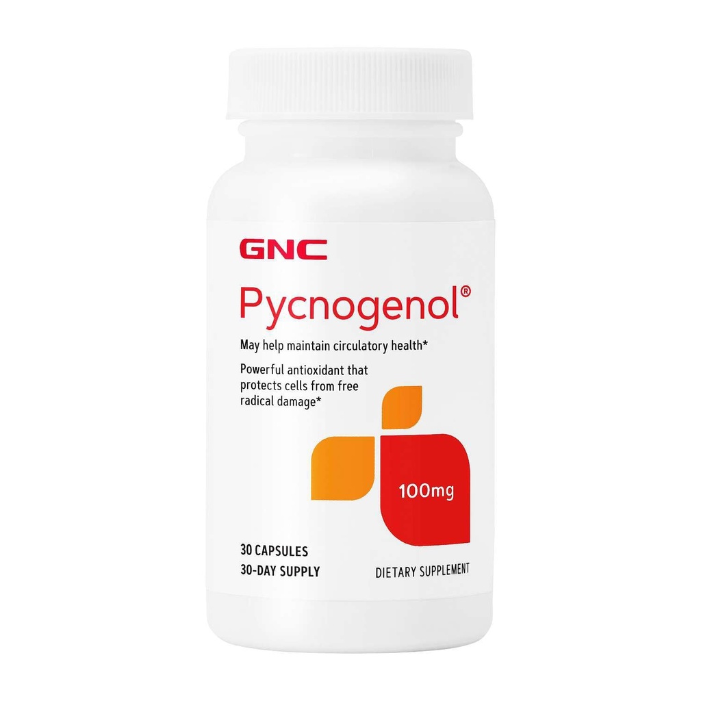 GNC Pycnogenol 100mg Suplemento, apoya la salud circulatoria, 30 servicios