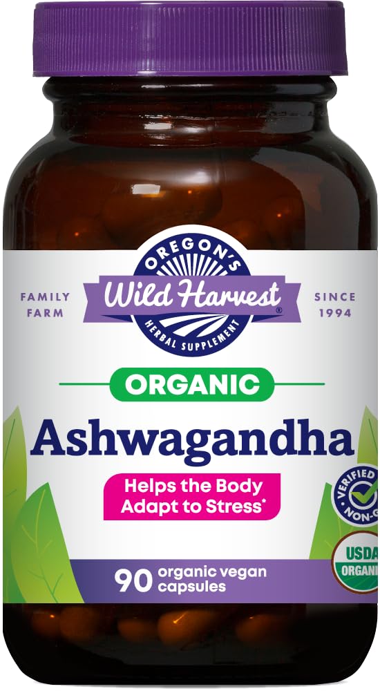 Certificada Ashwagandha orgánica certificada de Oregon Herbal Vegan Capsules, 1200 MGS, 90 Conde