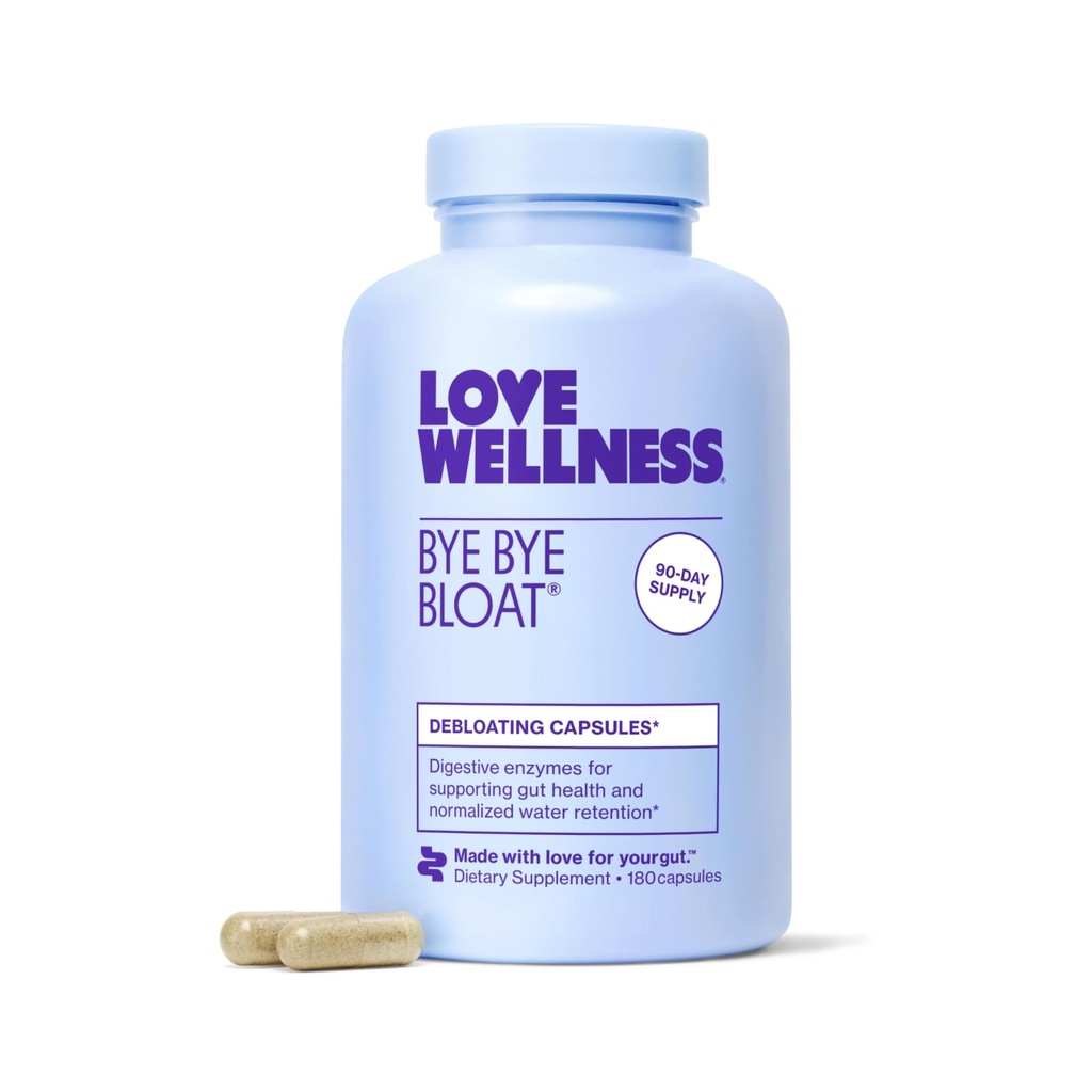 Love Wellness Bye Bloat, Digestive Enzymes ¦ Bloating Relief for Women