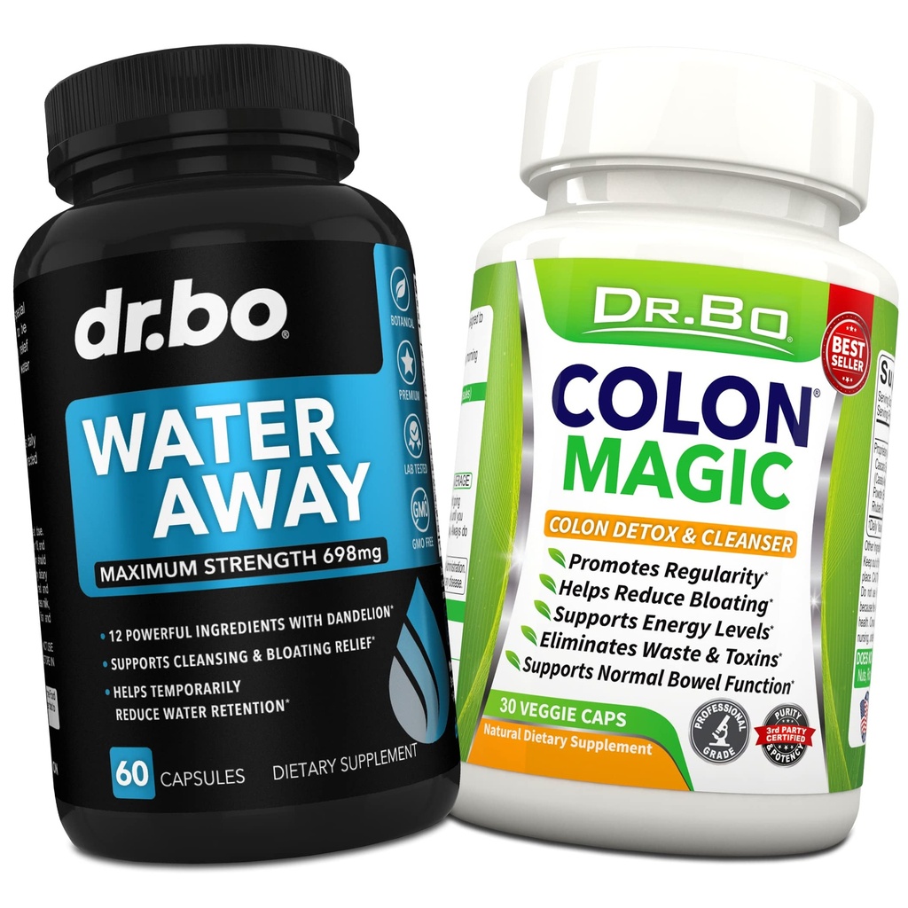 Diuréticos para la retención de agua - Detox de limpieza de colon para la limpieza intestinal - Away Pills Herbal Suplementos diuréticos - Suplemento de alivio del estreñimiento diario Gut, Belly, Stomach Flush