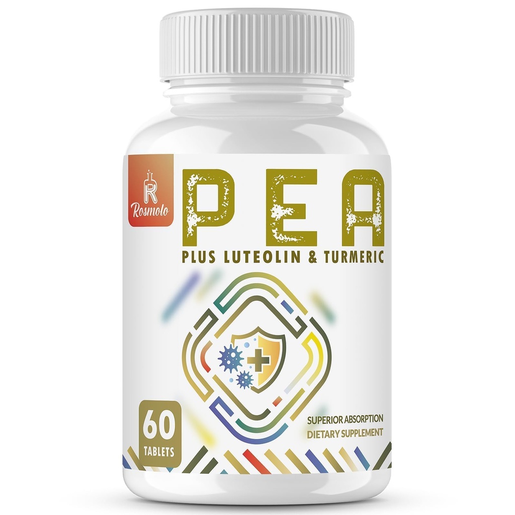1500 MG Palmitoylethanolamida con Luteolin 98% " Turmeric, Absorción alta, Suplemento de Pea micronizada para la gestión de la incomodidad- USA Made - 60 Tablets