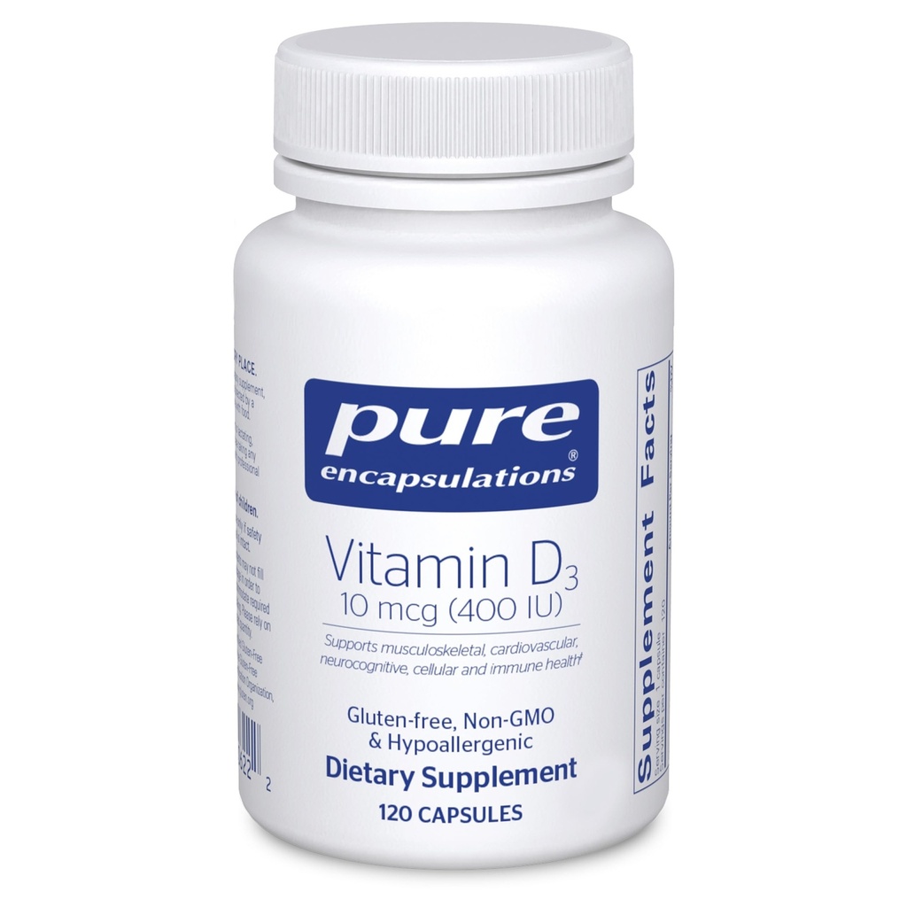 Encapsulaciones puras Vitamina D3 10 mcg (400 UI)