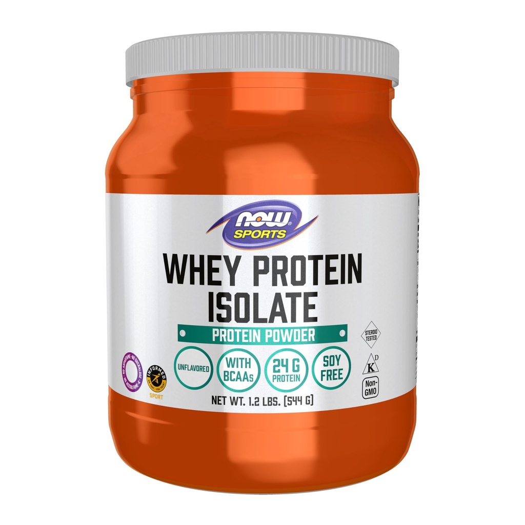 AHORA Foods Sports Nutrition, Whey Protein Isolate, 25 g Con BCAAs, Desflavored Powder, 1.2-Pound