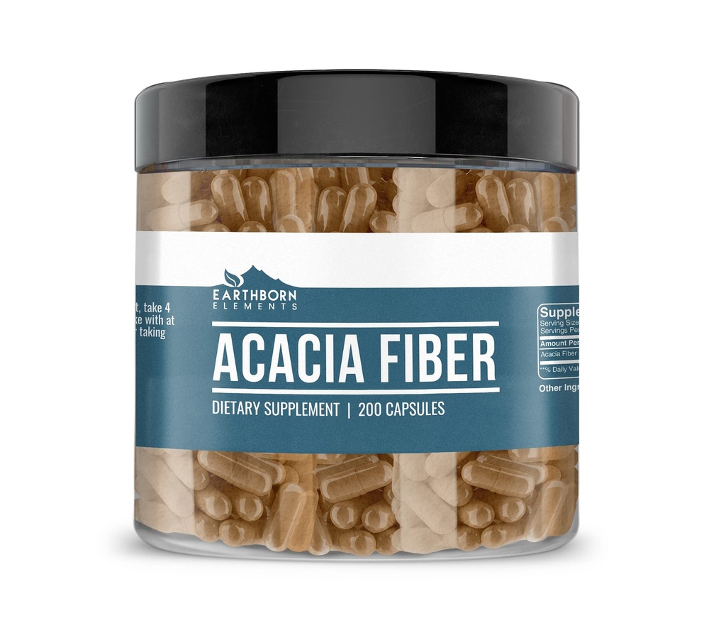 Elementos terrestres Acacia Fiber 200 Capsules, Puro ' Undiluted, No Additives
