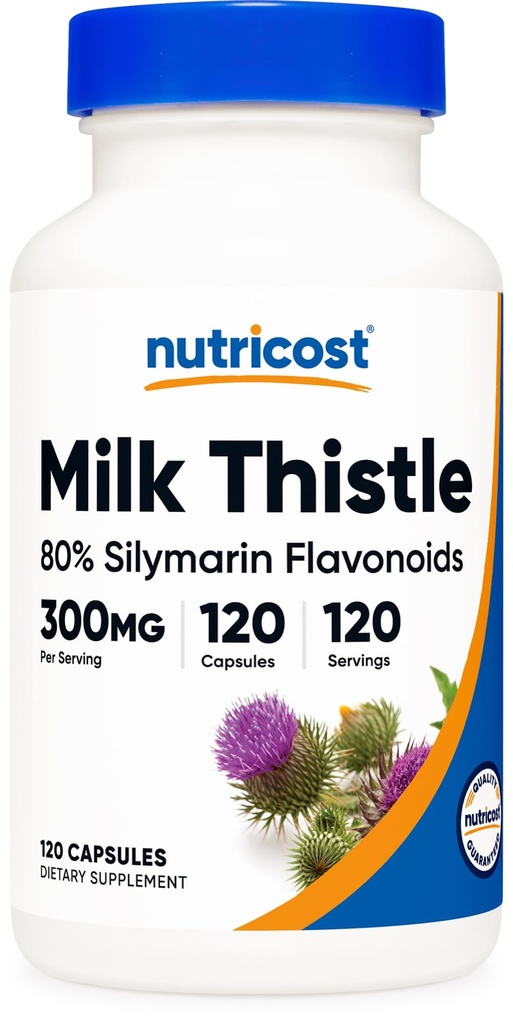 Nutricost Milk Thistle Capsules 300mg, 120 Capsules (80% Silymarin) - Gluten-Free &amp; Non-GMO