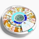 Dispensador automático de píldoras mejorado para las personas mayores con Alarma: Máquina de dispensador inteligente de píldoras con 28 ranuras, tecnología mix-proof y LCD XL, Durabilidad mejorada para la gestión diaria de medicina