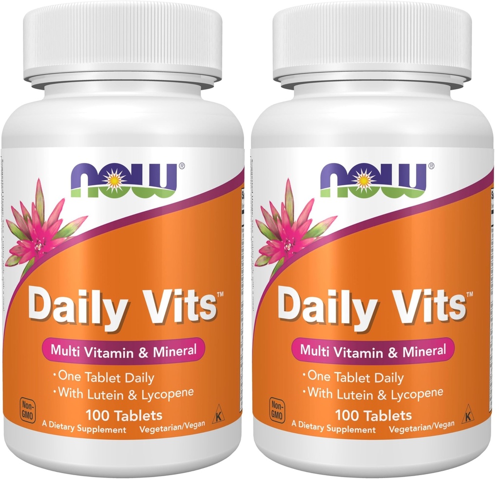 AHORA Suplementos, Daily VitsTM, One Tablet Daily con Lutein & Lycopene, 100 Tablets (Pack of 2)