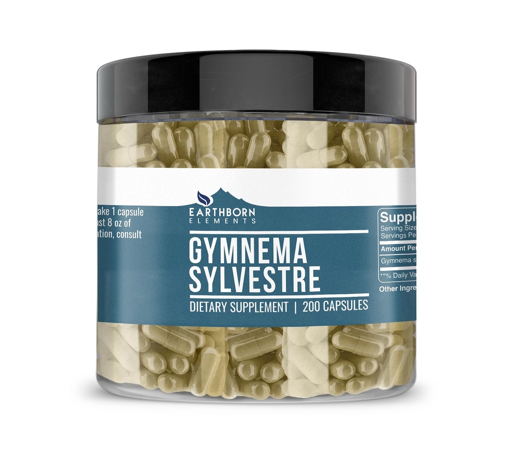 Elementos terrestres Gymnema Sylvestre 200 Capsules, Puro ' Undiluted, No Additives
